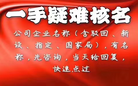 国字，中字头等无行业集团疑难注册