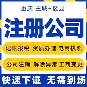 重庆渝北区公司注册营业执照代办 公司税务筹划代办